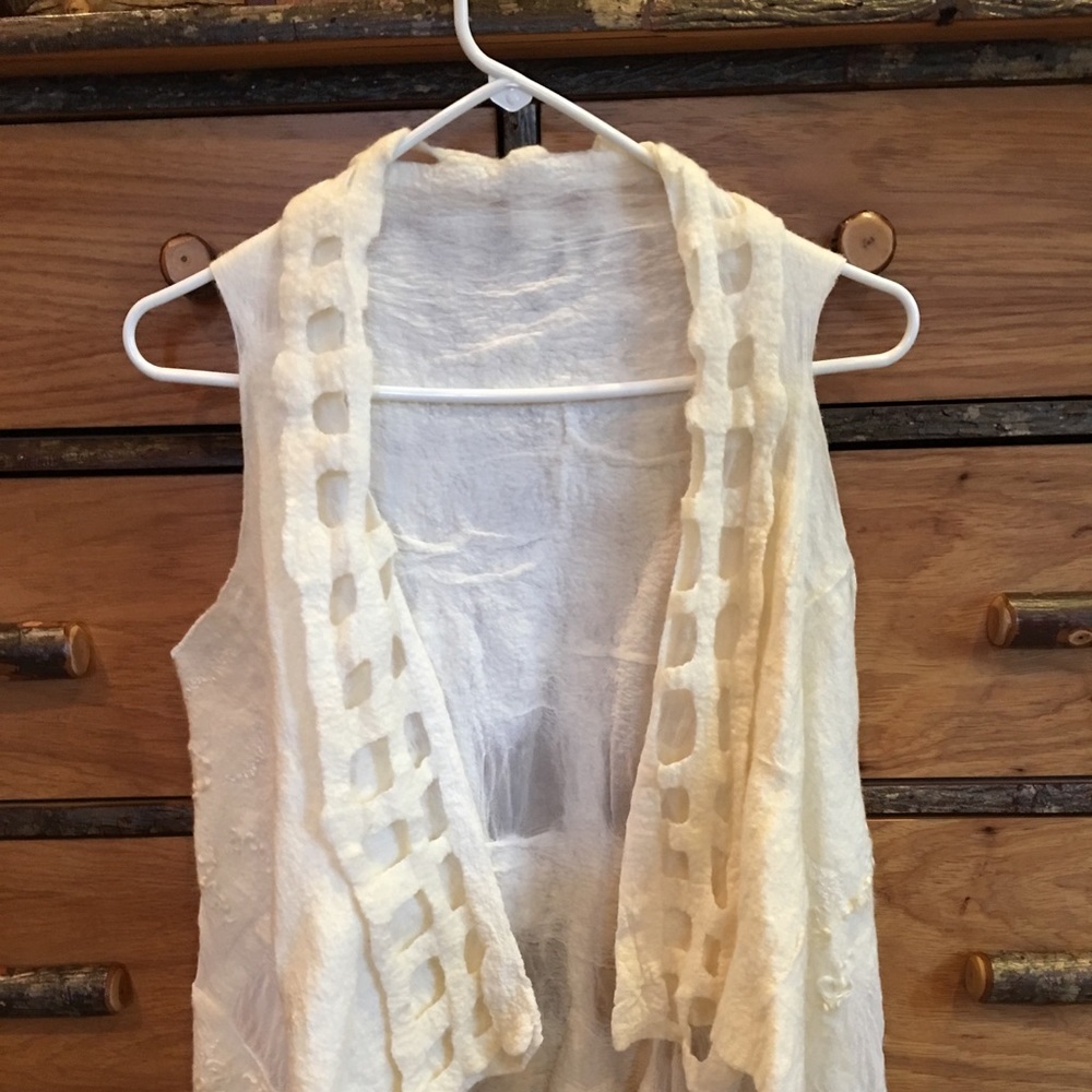Felted Vest Handmade Beautiful! - Picture 2 of 8